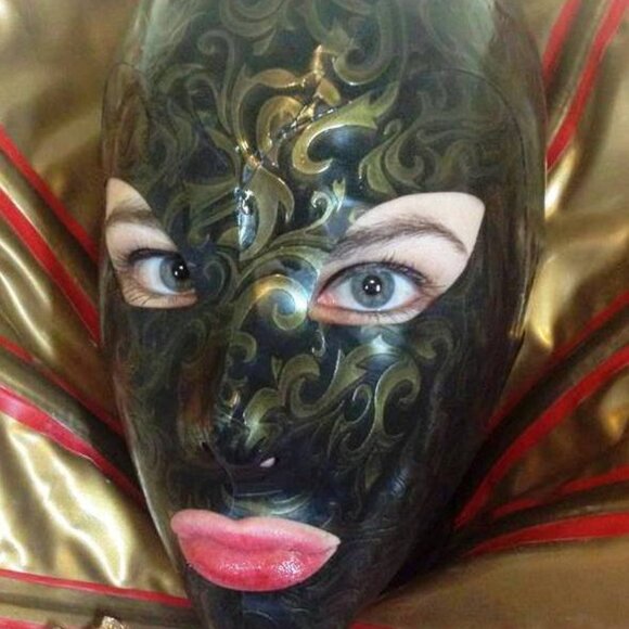 REAL LATEX by DAWNAMATRIX Petal Collar Sz S - Picture 3 of 10